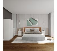 Malvern 3 Door Wardrobe Bedroom Set Seconique White One Size