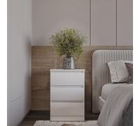 Malvern 3 Drawer Bedside Chest Matt White Modern Storage Freestanding Bedroom