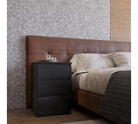 Malvern 3 Drawer Bedside Seconique Black One Size