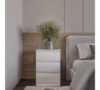 Seconique Malvern 3 Drawer Bedside - White, White