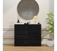 Malvern 8 Drawer Chest Matt Black Large Modern Storage Freestanding Bedroom