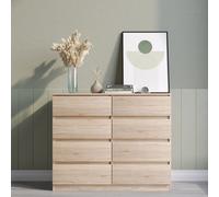 Malvern 8 Drawer Chest Sonoma Oak Effect Brown Large Modern Storage Freestanding