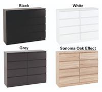 Seconique Malvern 8 Drawer Chest Black Recessed Handles