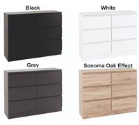 Seconique 6-Drawer Chest Malvern – Recessed Handles, Metal Runners – Grey