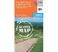 Malvern Hills & Bredon Hill Map | Weatherproof | Tewkesbury, Ledbury, Pershore & Upton upon Severn | Ordnance Survey | OS Explorer Active Map 190 | England | Walks | Hiking | Maps | Adventure