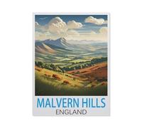 Malvern Hills England Vintage Travel Poster,Vintage Metal Sign Kitchen Bathroom Office Bar Coffee Garage Cave Home Living Wall Decor(30x40cm)12x16 inch-I6