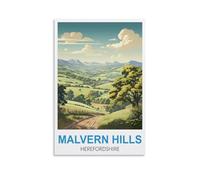 Malvern Hills Herefordshire Vintage Travel Poster 16x24inch(40x60cm) Canvas Art Poster And Wall Art Picture Print Modern Family Bedroom Decor