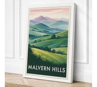 Malvern Hills Landscape Canvas Wall Art Print 24x16 Inch