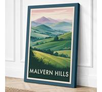 Malvern Hills Landscape Canvas Wall Art Print 24x16 Inch