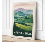 Malvern Hills Landscape Canvas Wall Art Print 24x16 Inch