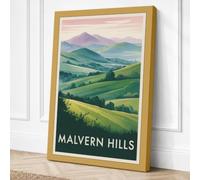 Malvern Hills Landscape Canvas Wall Art Print 36x24 Inch