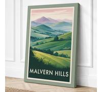 Malvern Hills Landscape Canvas Wall Art Print 36x24 Inch