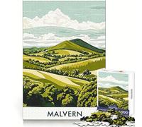 Malvern Hills Landscape Jigsaw Puzzles 1000 Piece for Adults Calm Daily Snug Joint Joyful Challenge (38x52cm)
