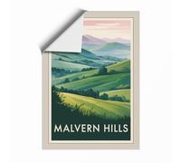 Malvern Hills Landscape Vintage Unframed Wall Art Print A3 (42×29.7cm), Wall Decor for Living Room, Bedroom, Office & Home, Art Gift