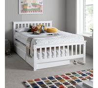 Malvern White 3 Drawer Wooden Double Bed With Trundle