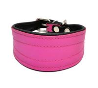 MALWERA Pink Hand Made Greyhound Lurcher Whippet Real Leather Dog Puppy Collar (14