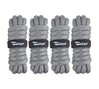 MALZE-NEWSEED 4 Pack 1/2" x 15' Dock Lines Double Braided Nylon Boat Rope with 12" Eyelets, Marine Grade Premium Mooring Lines for Docking Boat & Pontoon, Grey