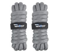 MALZE-NEWSEED Dock Lines 2 Pack 5/8" x 25' Double Braided Nylon Boat Rope with 15" Eyelets, Marine Grade Premium Mooring Lines for Docking, Grey
