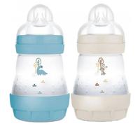 MAM 2 Baby Bottles Easy Start 160 ml 0 Months and + Flow 1 (Colour : Ocean/Sand)