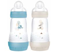 MAM 2 Baby Bottles Easy Start 260 ml 2 Months and + Flow 2 (Colour : Ocean/Sand)