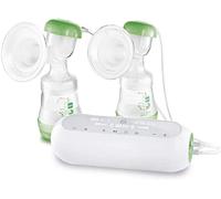 MAM Double Electric Breast Pump, Multi-Setting Electric Breast Pump for On the Go, Double Breast Pump Equipped with Anti-Colic Bottle and Milk Containers, New