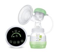 MAM 2-in-1 Single Electric Breast Pump, Green | Quiet and Comfortable Pumping, Soft Silicone Breast Funnel, Newborn Essentials