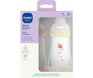 MAM - 2 x Easy Start Anti-Colic Bottles for 2+ Months, Medium Flow (2 x 260 ml) - Reduces Colic and Discomfort - Breastfeeding Compatible