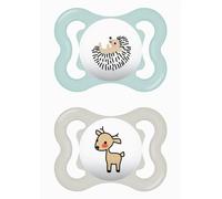MAM 2 x Supreme 2-6 Months Matte Soothers | With ventilated shield, extra thin and flexible teat made of skin soft silicone, easy to accept, with self-sterilising