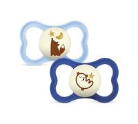 Mam 2 x Supreme Night Silicone Soothers 16+ Blue S289