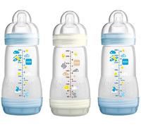 MAM Easy Start Anti-Colic Bottle - 260ml - Triple Pack - Blue