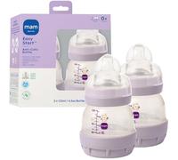 MAM 4.5oz Easy Start Anti-Colic Wide Neck Vented Baby Bottle, Extra Slow Flow Breastfeeding-Like Silicone Nipple, Reduces Colic, Gas & Reflux, Easy to Clean, BPA Free, 0+ Months, Made in Europe