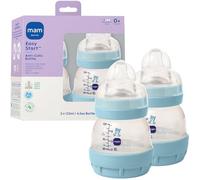 MAM 4.5oz Easy Start Anti-Colic Wide Neck Vented Baby Bottle, Extra Slow Flow Breastfeeding-Like Silicone Nipple, Reduces Colic, Gas & Reflux, Easy to Clean, BPA Free, 0+ Months, Made in Europe