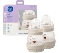 MAM 4.5oz Easy Start Anti-Colic Wide Neck Vented Baby Bottle, Extra Slow Flow Breastfeeding-Like Silicone Nipple, Reduces Colic, Gas & Reflux, Easy to Clean, BPA Free, 0+ Months, Made in Europe