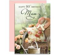 Mam 95th Lazy Day Birthday Card - Medium Sized Card (A5 Size -148mm x 210mm) with Envelope