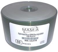 MAM-A (Mitsui) Digital Audio Silver Inkjet Printable 80 Minute CD-R 50 Packs in Shrinkwrap