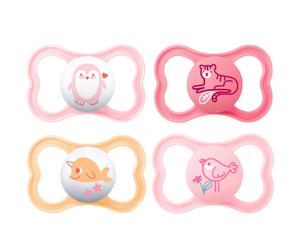 MAM Air 16+ "Skin Soft" Silicone Dummies Soft Colours Mix Pack of 4