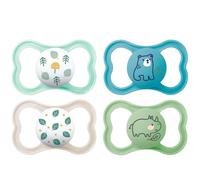 MAM Air 16 + "Skin Soft" Silicone Dummy Soft Colours Uni-Mix Pack of 4