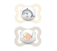 MAM Mini Air Pacifiers (2 pack), MAM Sensitive Skin Pacifier 0-6 Months, Best Pacifier for Breastfed Babies, Unisex Pacifiers, 2 Count (Pack of 1)