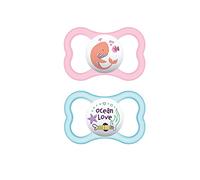 MAM Air Baby Pacifier, For Sensitive Skin, Sterilizer Case, 16+ Months, Girl, 2 Count (Pack of 1)