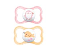 MAM Air Baby Pacifier, For Sensitive Skin, Sterilizer Case, 16+ Months, Girl, 2 Count (Pack of 1)