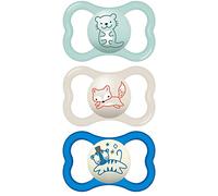 MAM Air Night & Day Baby Dummies, for Sensitive Skin, Glow in the Dark, 3 Pieces, 6-16 Months, Boys, Pack of 3 (Pack of 1)