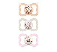 MAM Air Night & Day Baby Pacifier, for Sensitive Skin, Glows in The Dark, 3 Pack, 6-16 Months, Girl
