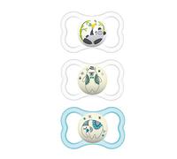 MAM Air Night & Day Baby Pacifier, For Sensitive Skin, Glows in the Dark, 3 Pack, 6-16 Months, Unisex,3 Count (Pack of 1)