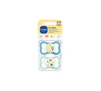 MAM Air Night Soothers | 6-18 Months | 2 Pack | Glow in The Dark Dummies | Comes in Dummy Steriliser Case | Baby Accessories | Blue (Various Designs)
