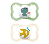 MAM Air Pacifier in Set of 2, Skinsoft Silicone with Soother Case, 16+ Months, Neutral