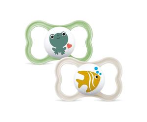 MAM Air Pacifier in Set of 2, Skinsoft Silicone with Soother Case, 16+ Months, Neutral