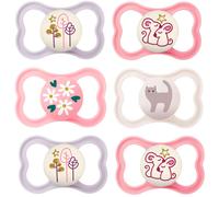 MAM Air Silicone Dummies 6-16 Mo., pack of 6, Day & Night incl. 3 travel boxes