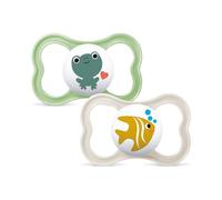 MAM Air Soothers 16+ Months, Set of 2 Dummies, Neutral/Green