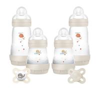 MAM Anti Colic Baby Bottle Set Easy Start Feed & Soothe Newborn Gift Set Neutral