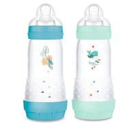 MAM Anti-Colic Baby Bottles 320 ml, Pack of 2 Unisex, Teat Size 2 (4 Months+)